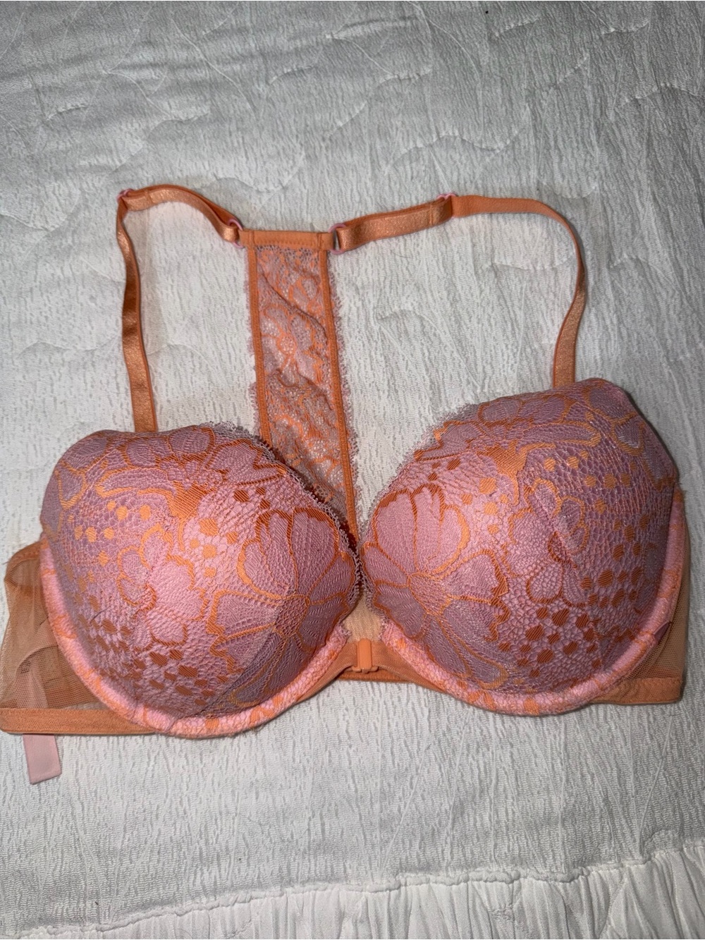 Victoria's Secret Peach Pink Lace Push-Up Bra
